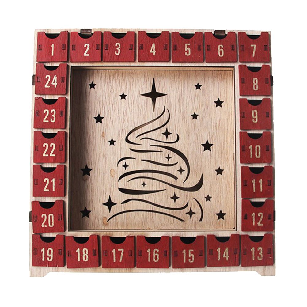 1pc Countdown Calendar Xmas Square Shaped Advent Calendar for Xmas