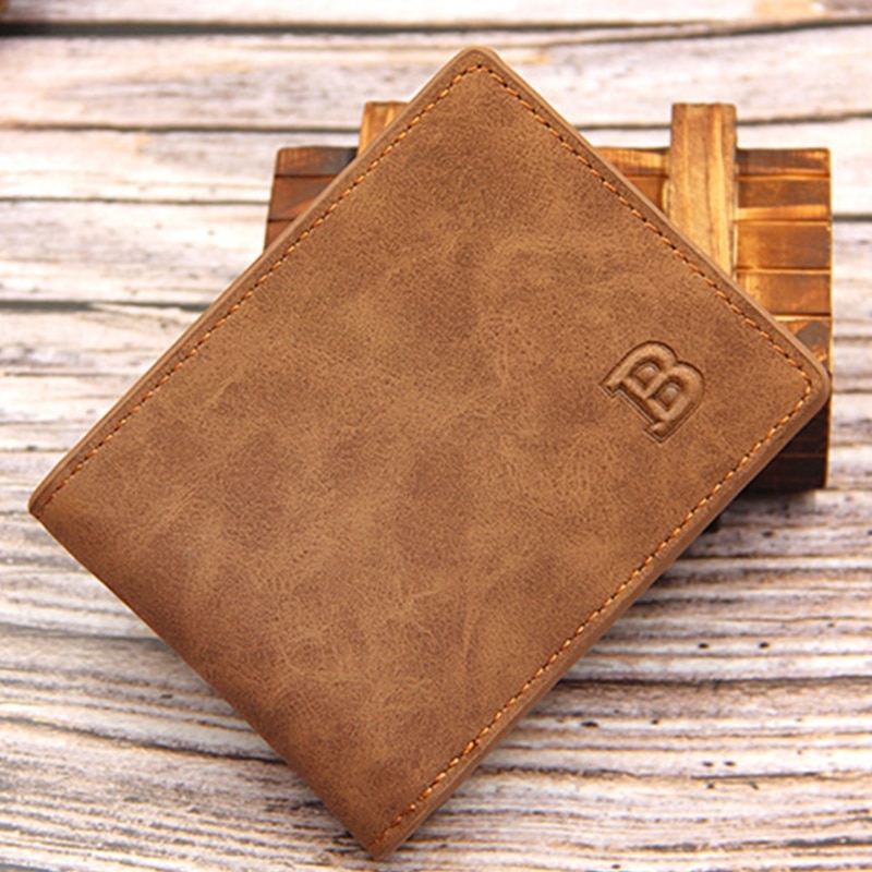 Mannen Pu Lederen Vintage Korte Wallet Credit Card Holder Bifold Zakelijke Portemonnee