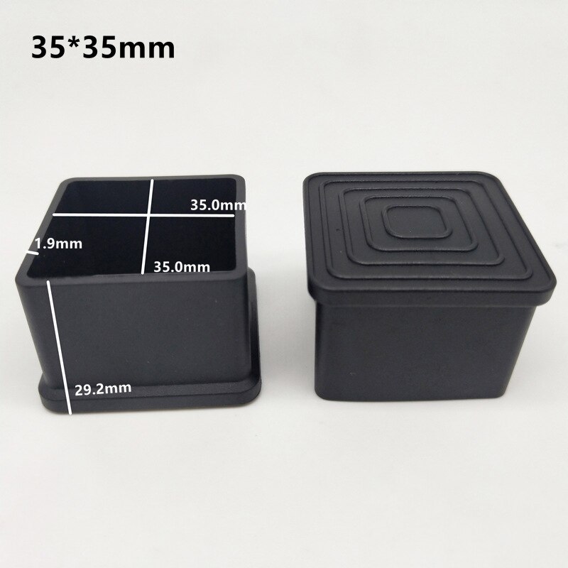 4/8Pcs Square Rubber Chair Leg Caps Non-slip Furniture Table Legs Cover Floor Protector Rubber Feet Pads Furniture leveling Feet: 4PCS 35mm X 35mm