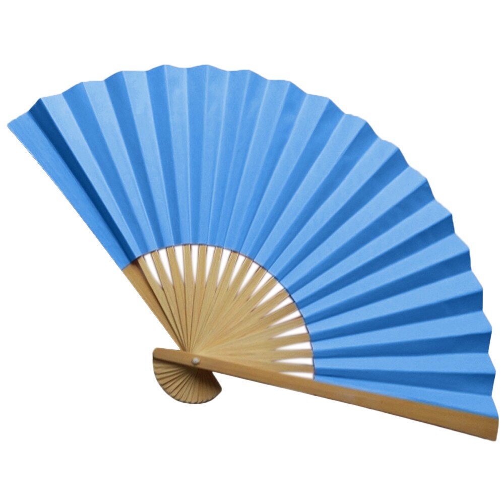 Classic Style Flower Fabric Bamboo Folding Dance Hand Fan Beige Summer Vintage Bamboo Folding Hand Held Fan Chinese Dance #W2