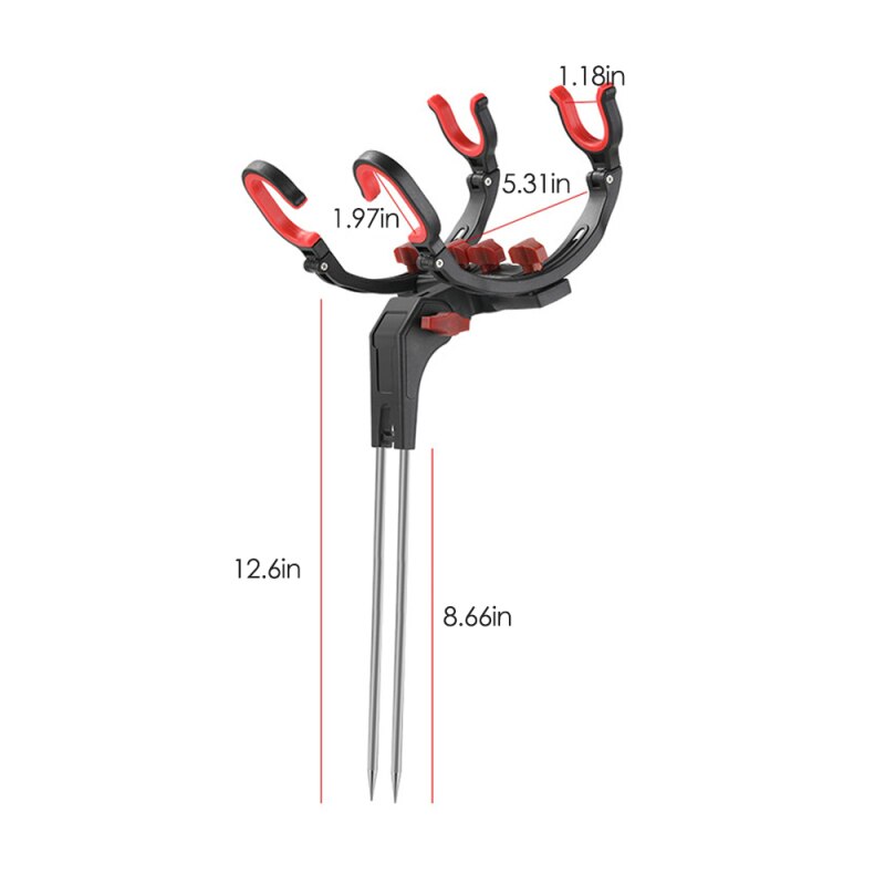 360 Degree Adjustable Fishing Pole Holder Universal Fishing Rods Fix Pole Holder Sea Lake Fishing Rod Stand Fishing Accessories: Double