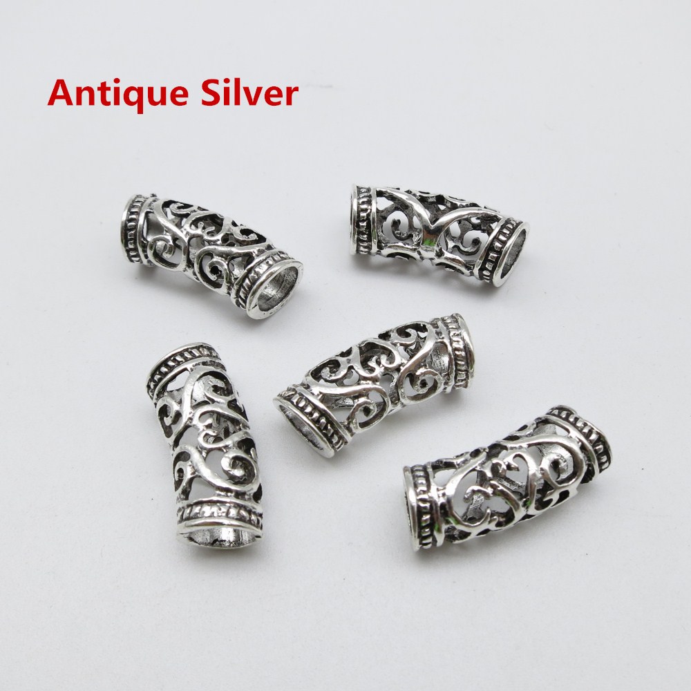 5 st -20 st silver / guld / brons viking hår flätat skägg dreadlock pärlor rörringar ca 7mm inre hål för hår tillbehör