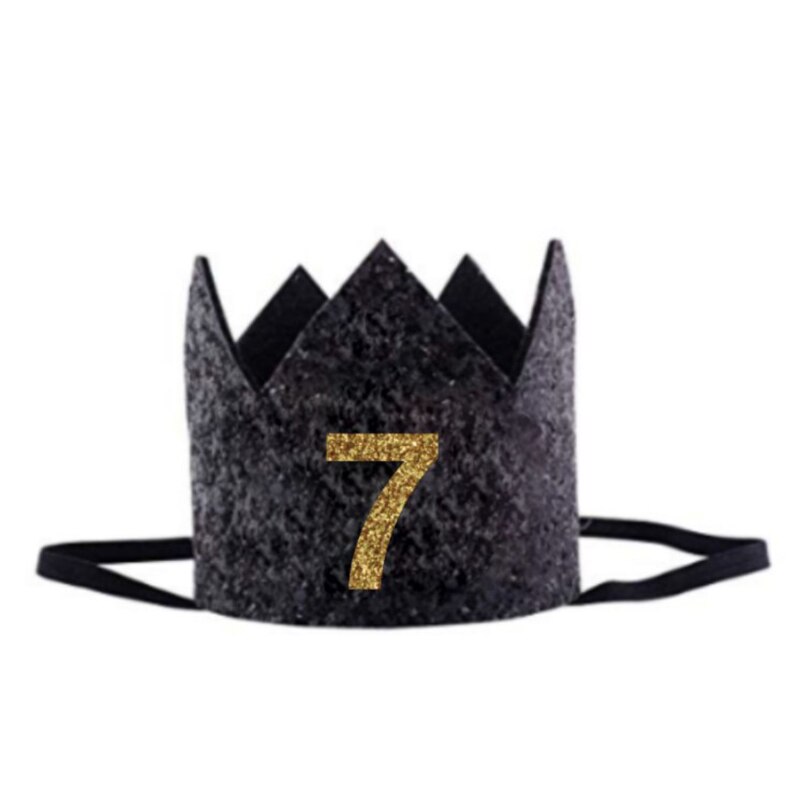 1 Pc freundlicher Neue Jahr Geburtstag Hütte Baby Geburtstag Kappe Mädchen Jungen Prinzessin Krone Erwachsene Stirnband Hairwear: 7