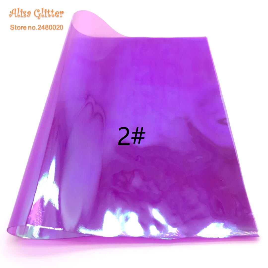 1PCS A4 SIZE 21X29cm Alisa Glitter Transparent Vinyl Fabric Iridescent PVC Clear PVC For DIY K60: 2