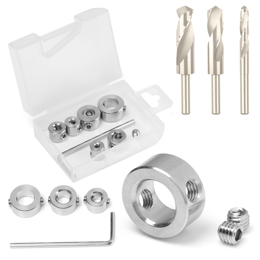 Woodworking Drill Stop Collar Set 3mm-10mm Drilling Bit Depth Stopper Ring Stainless Steel Stopper Ring Drill Locator Bit