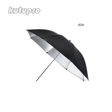 Kutupro 1 stks 43 "/110 cm Professionele Fotografie Studio Reflecterende Verlichting Zwart Zilver/Witte Doorschijnende Speelsheid Paraplu