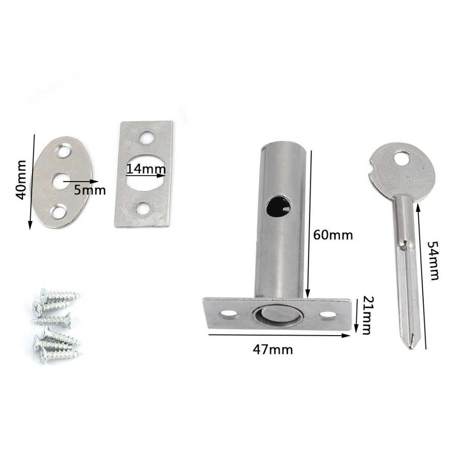 Iron Hardware Pipe Tube Well Invisible Lock for Fireproof Door Escape Aisle smart door lock