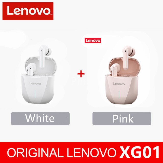 Lenovo XG01 Gaming Earbuds 50ms Low Latency TWS Bluetooth Earphone with Mic HiFi wireless headphones ipx5 waterproof Earbuds: XG01 pink1white1