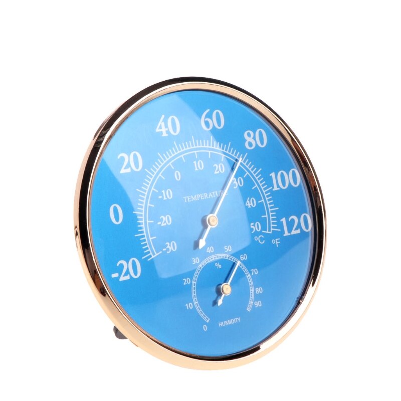 Large Round Thermometer Hygrometer Temperature Humidity Monitor Meter Gauge Blue 62KD
