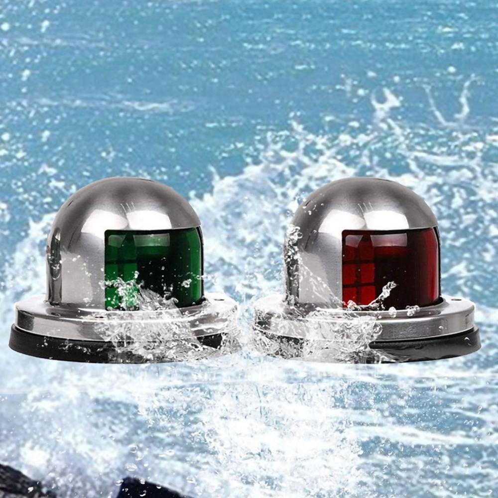 Stainless Steel+ABS Red Green Navigation Light Boat Marine Indicator Spot Light Marine Boat Accessory Boat