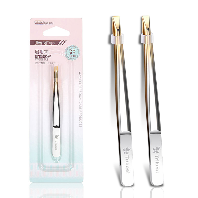 1Pc Wenkbrauw Pincet Rvs Slant Tip Ogen Tweezer Clip Voor Gezicht Ontharing Make Up Gereedschap Pince Een epiler