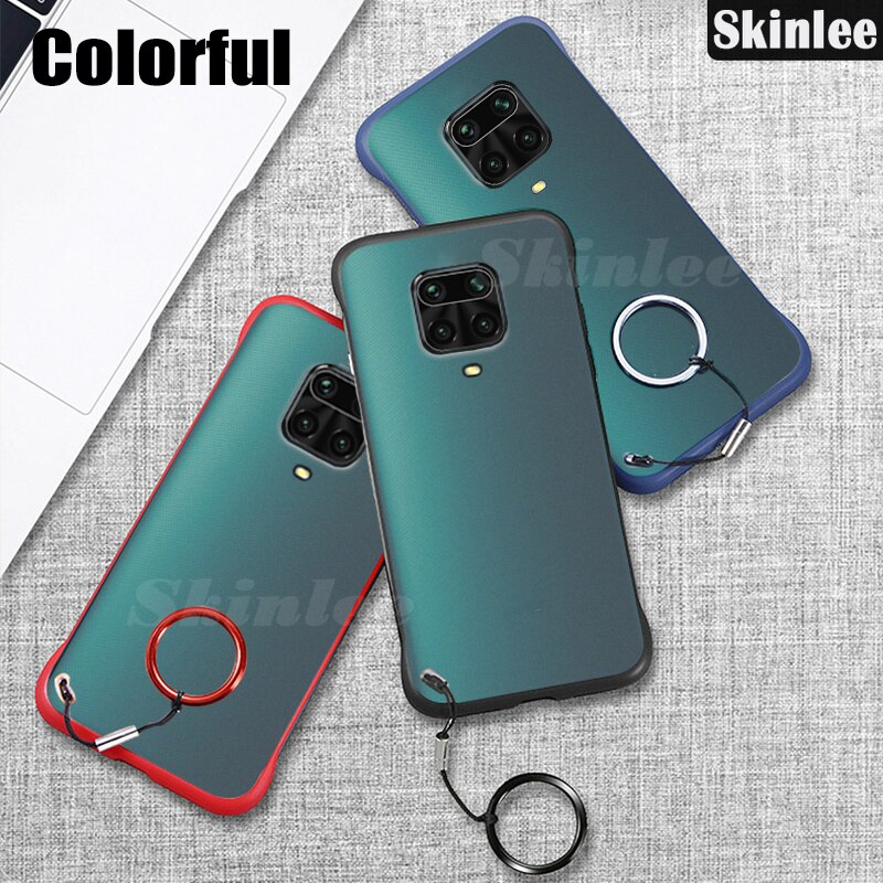 Skinlee voor xiaomi redmi note 9s hoesje, helder, schokbestendig, hard frame, randloos met ring, hoes voor redmi note 9 s hoesje redmi 9
