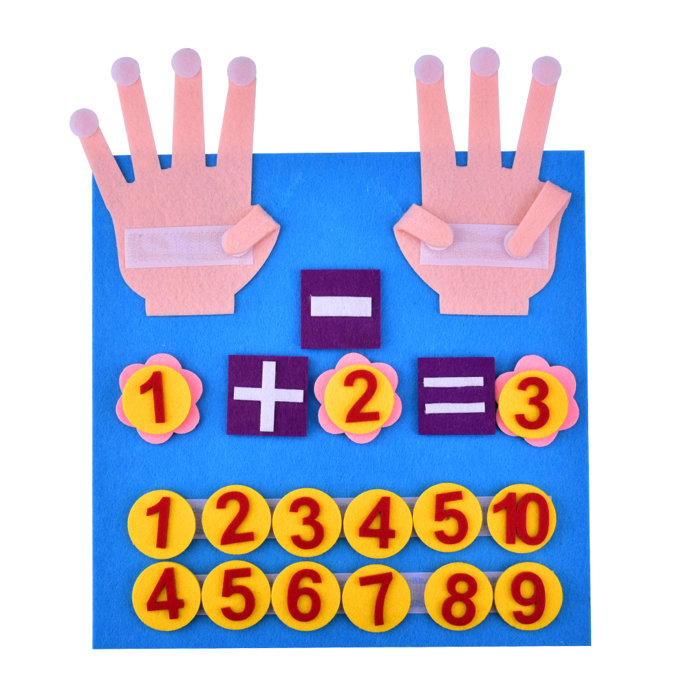 Diy uld børnehave pædagogisk legetøj fingre numre tæller filt legetøj til børn digitale tidlige matematik undervisningsværktøjer
