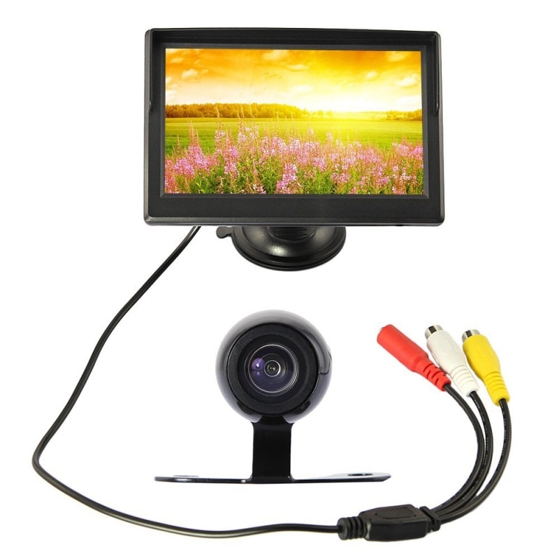 5 Inch Tft Lcd In De Rear View Monitor Parking Backup Camera Met Ntsc/Pal Video Formaat, schermresolutie 320X240 Waterproo
