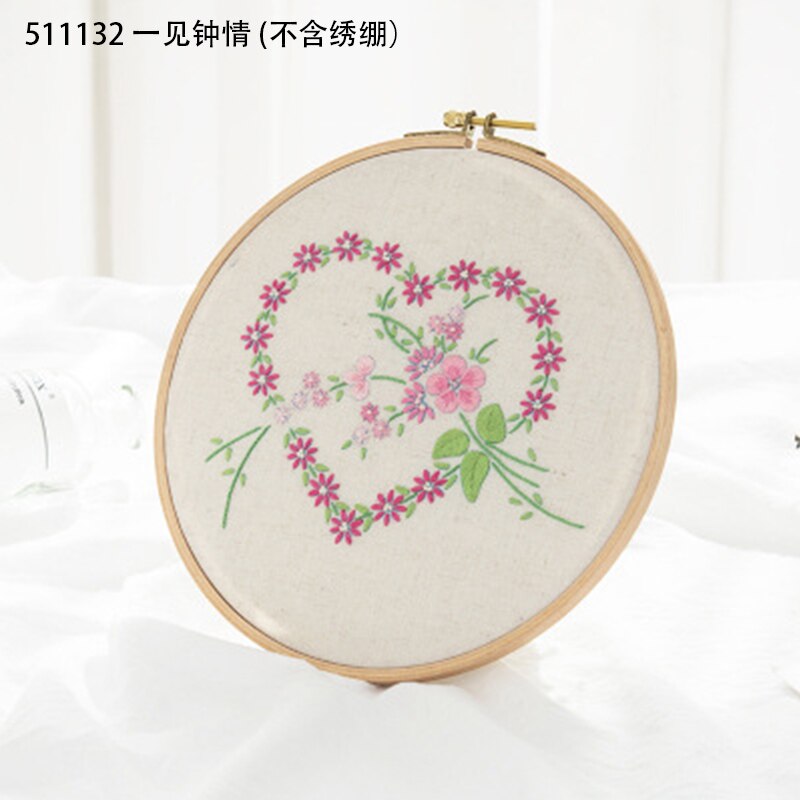 3D DIY Embroidery Materials Package Plant Heart Handcraft Embroidery Kits For Beginners Embroidery Frame bordado Sewing Set: 511132