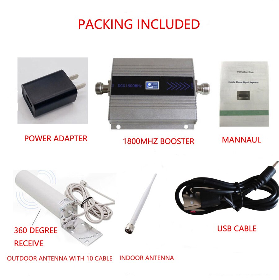 Cell Phone 4G LTE Signal Booster 1800MHZ Mobile Repeater Celluar DCS Amplifier: DCSP02