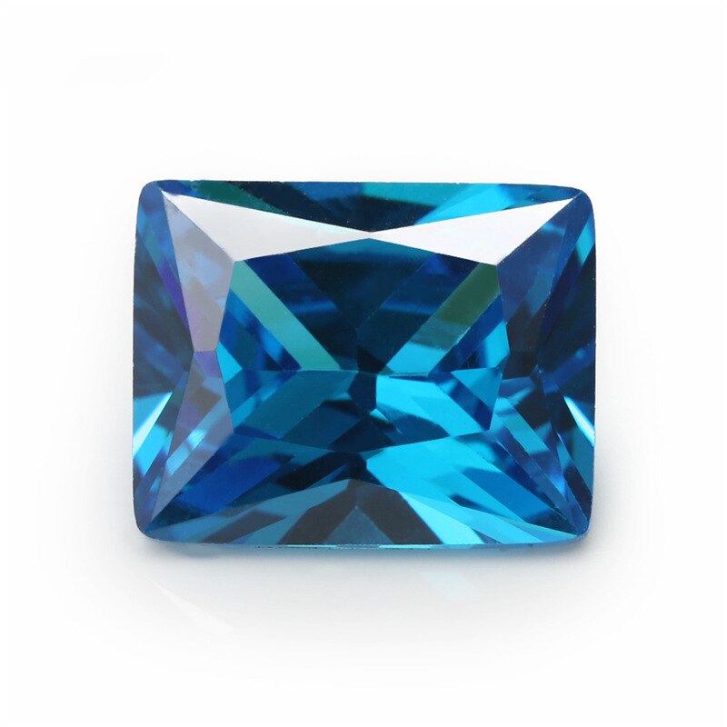 1PCS 8X8mm AAAAA Ceylon Blue Sapphire Gems 4.5ct Cushion Faceted Cut VVS Loose Gemstone Stone of Jewelri: rectangle-6X8MM