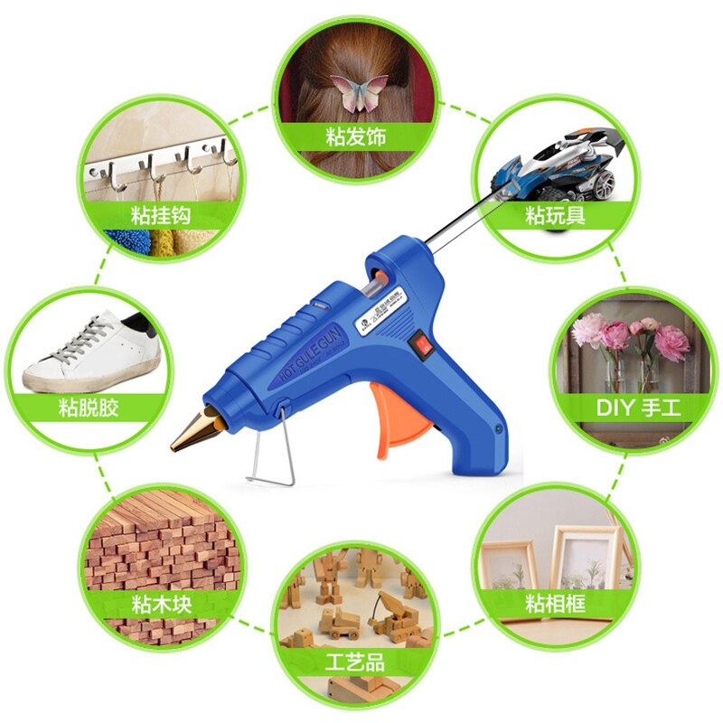 60W DIY Melt Glue Black Sticks Trigger Art Craft Repair Tool for DIY Small Craft Projects EU Plug