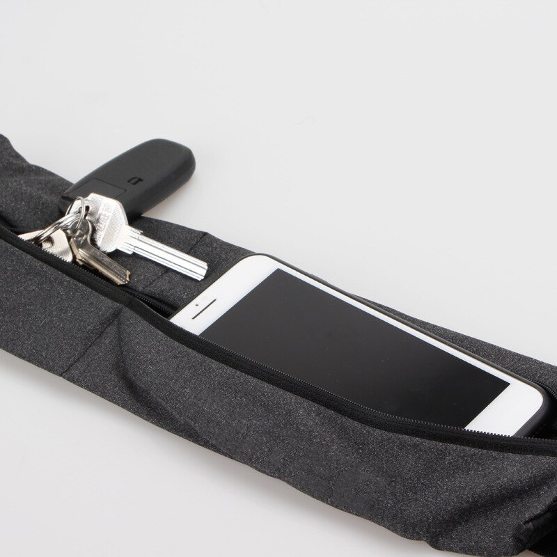 Queshark pro reflekterende elastisk linning sportstaske dobbelt lynlås lomme løbegymnastik yoga talje bælte pakke telefon wasit pung taske