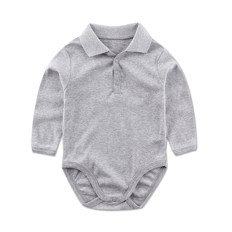 Cotton Long Sleeve Bodysuits For Newborns Baby Boy Clothes Turndown Shirt Collar Kids Jumpsuit Infant Clothing