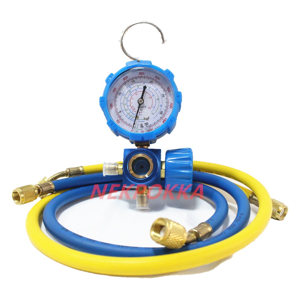 R410a R22 R134a R404a Air conditioning refrigerant filler,ALUMINUM Manifold gauge set,Refrigerant pressure gauge