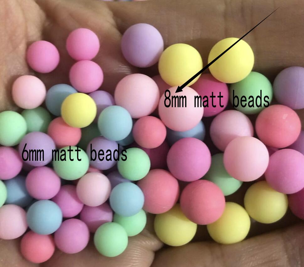 Mini billes colorées bonbon pour résine, 6mm 8mm, 100 pièces, Mini boules mates pour décoration et Nail Art, sans trous, embellissement rond: 8mm matt
