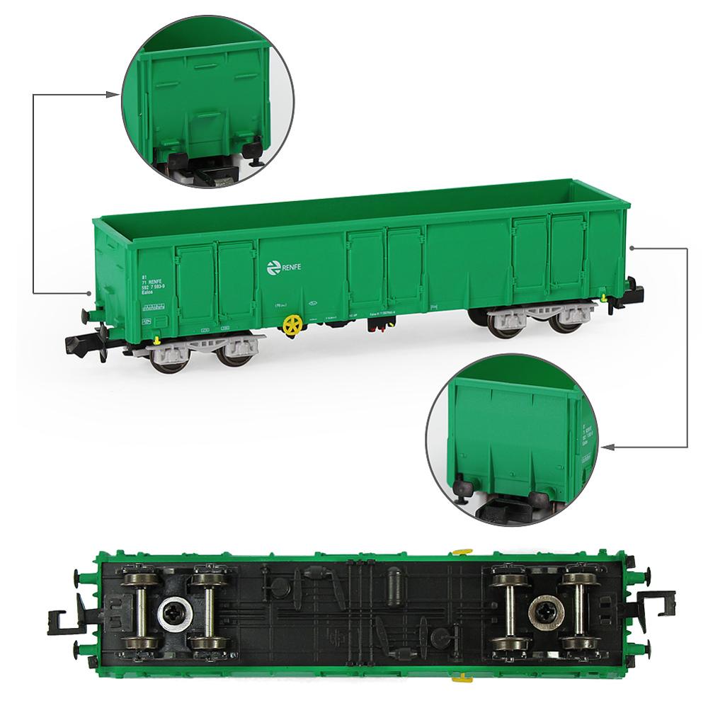 1pc/2 stk n skala grøn renfe højside gondolvogn 1:150 jernbanevogne rullende materiel godsvogn model tog  c15013 plv