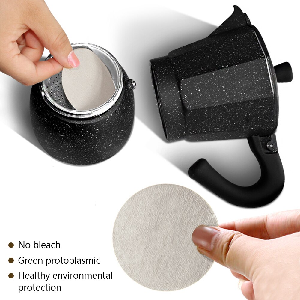 100Pcs Round Coffee Filter Paper Espresso V60 Pot Coffee Maker Filters Paper Moka Strainer Dripper Coffee Filters