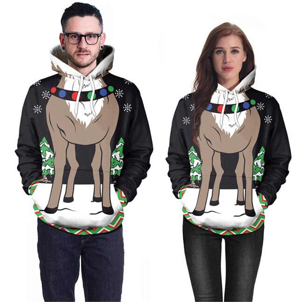 Christmas Reindeer Hoodie Women - Dream Couple Top - Casual Wear - Flexible Fit