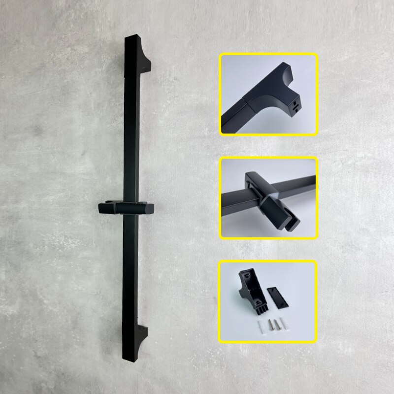 Ensemble de barre coulissante 1/2/3 fonctions laiton ABS plastique douche à main noir mat acier inoxydable barre réglable accessoires de salle de bains