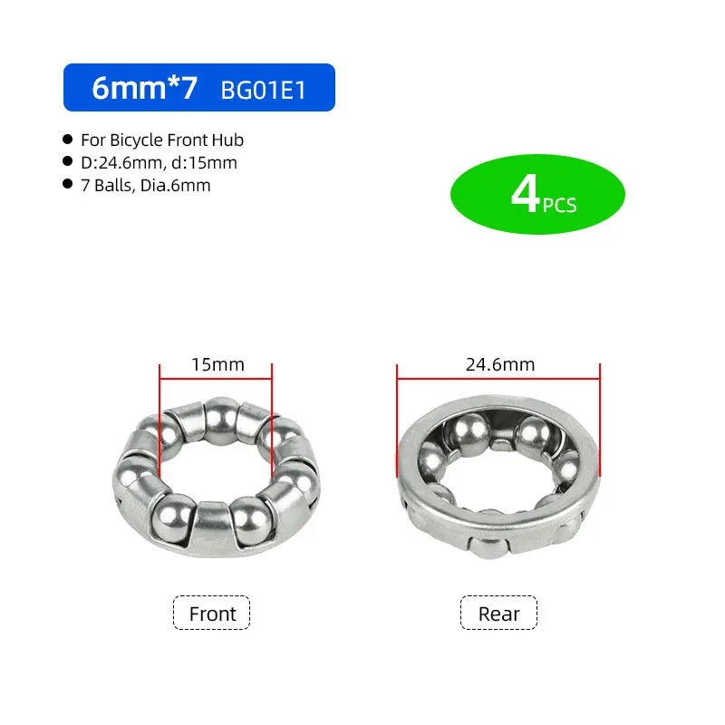 4 Stuks Fiets Kogellager Retainer Voor Trapas Crank Headset Vork Hub 1/4 1/8 3/8 3/16 5/16 5/32-Inch 5 Mm 6 Mm: Rood