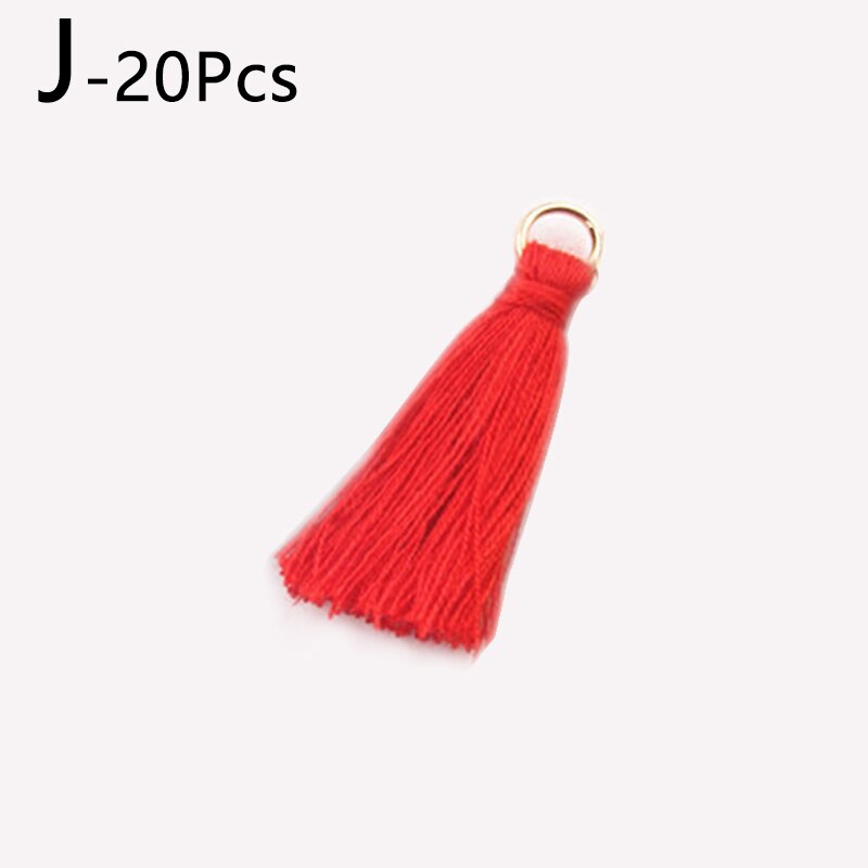 20Stck 3CM Mini Baumwolle Gewinde Stoff Quaste DIY Anhänger Schmuck Armbinde Schlüssel Herstellung Randbereich Handwerk Quasten NäHenne Zubehör: J