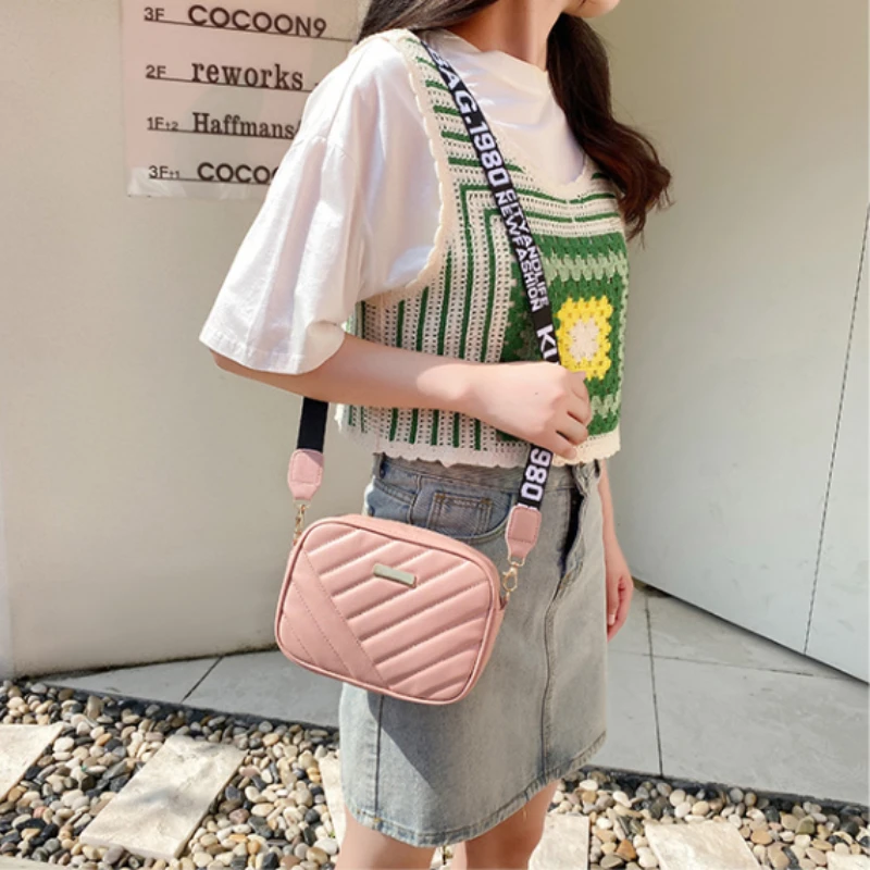 Reise Kamera Tasche frauen Kreuz PU Leder Schulter Tasche Rolle Streifen Kamera Tasche Neue Lagerung Taschen Schulter Telefon taschen