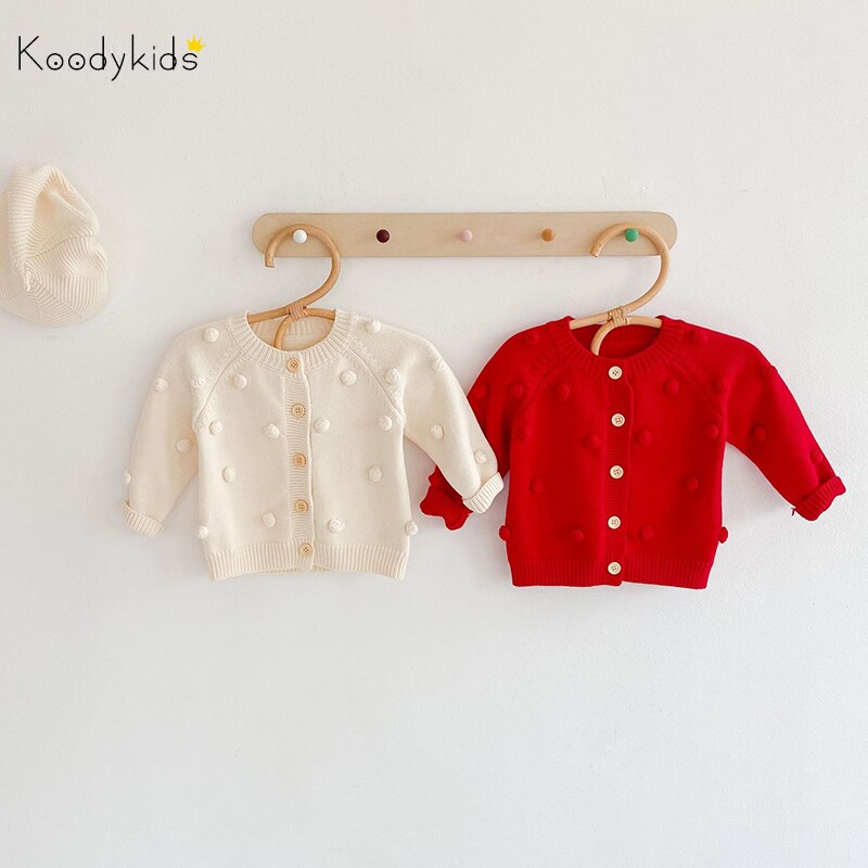 Koodykids Baby Meisje Voorjaar Gebreide Trui Jas Breien Jas Outfit Trui Peuter Meisjes Herfst Kleding Outfit 0-2 jaar