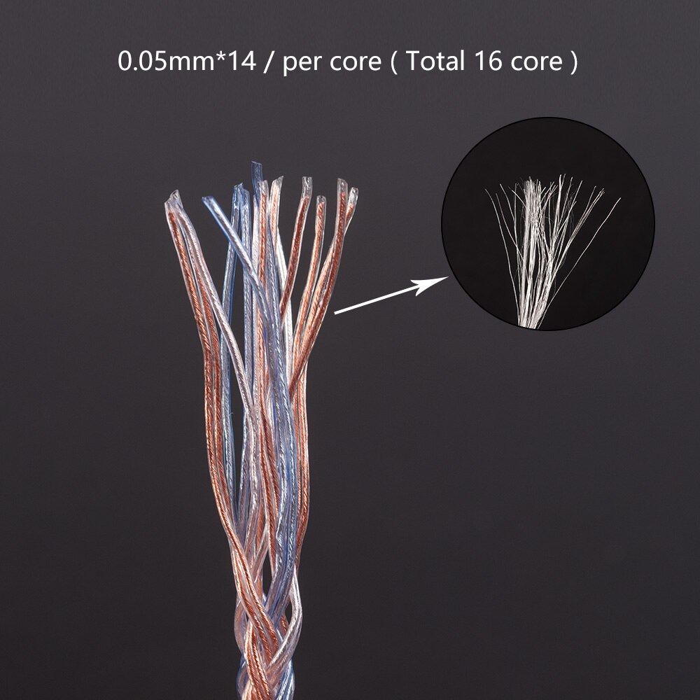 KBEAR 16 Core Upgraded Silver Plated Copper Cable 2.5/3.5/4.4MM With MMCX/2pin/QDC TFZ For KZ ZS10 ZSN Pro ZSX BLON BL-03 V90