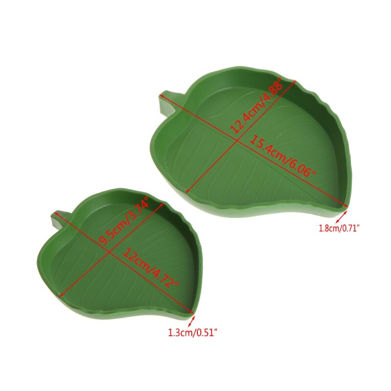Krybdyr vand mad skål skål plast blad form gekko orm feeder