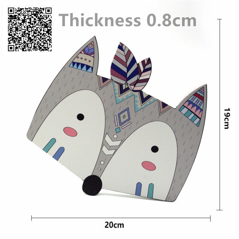 Wooden Nordic Shelves Wall Stickers Indian Style Animal Head Sculpture Baby Room Accessories Cartoon Wood Wall Shelf Child Room: Style 6