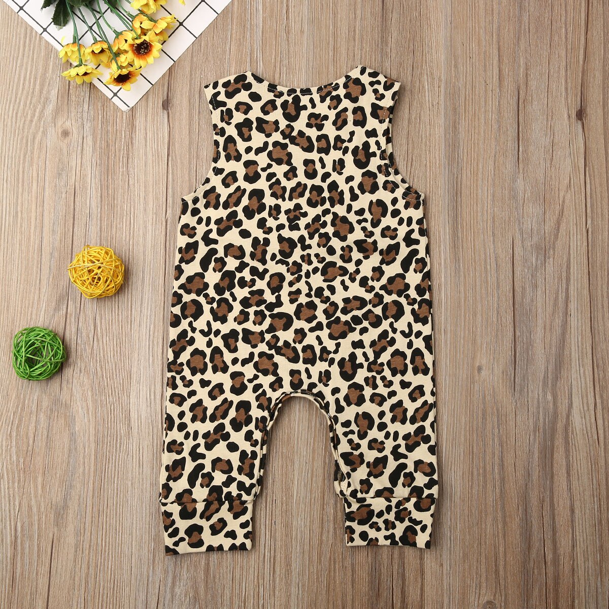 Sommer Neugeborenen Baby Mädchen Jungen Kleidung Leoparden Romper Ärmellose Overall Outfits Sunsuit