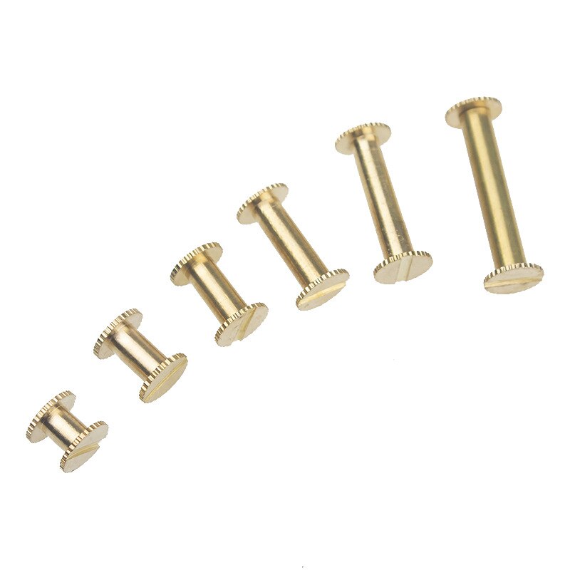 XUNZHE 20Pcs Zuiver koper schroefdraad I-schroef Klinknagel lederen schroef riem tas decoratie klinknagel lederen hardware accessoires Foto album