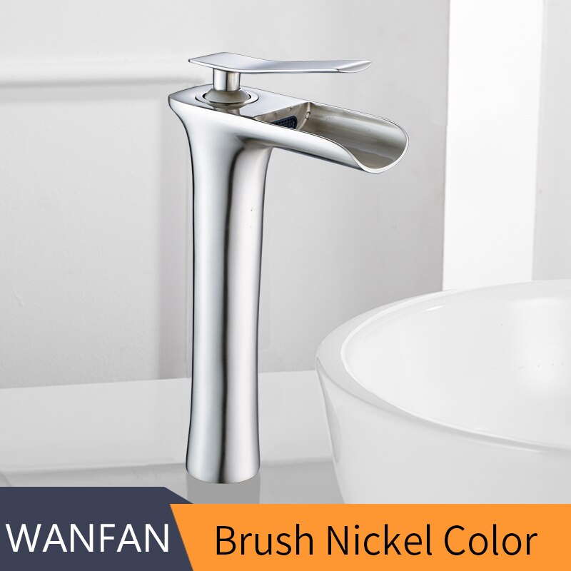 Wastafelkranen Moderne Witte Badkamer Kraan Watervalkranen Enkel Gat Koud en Warmwaterkraan Wastafel Kraan Mengkranen 6008: Bruin / G1/2