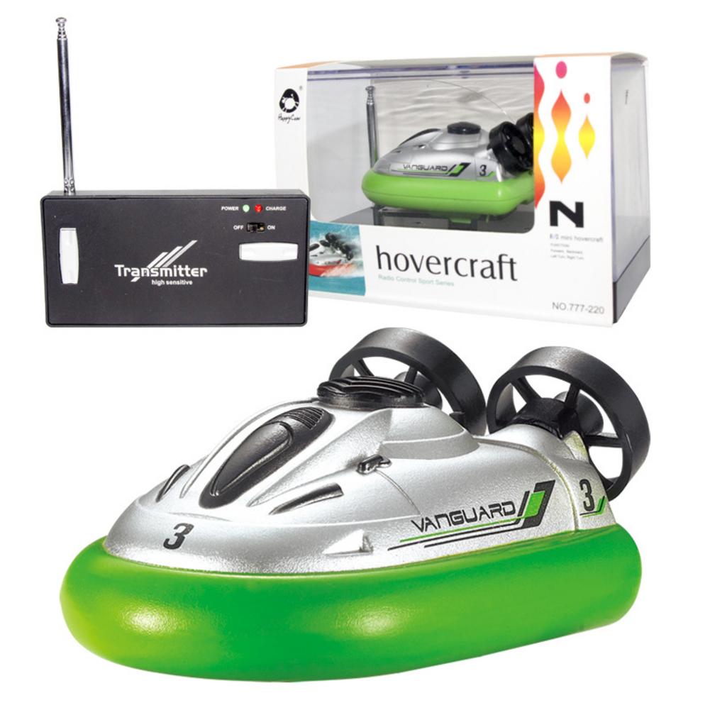 Mini RC Hovercraft Remote Control Model Jet Boat Radio R/C Turbo Motor Classic Electric Speedboat Boy Toy: Green