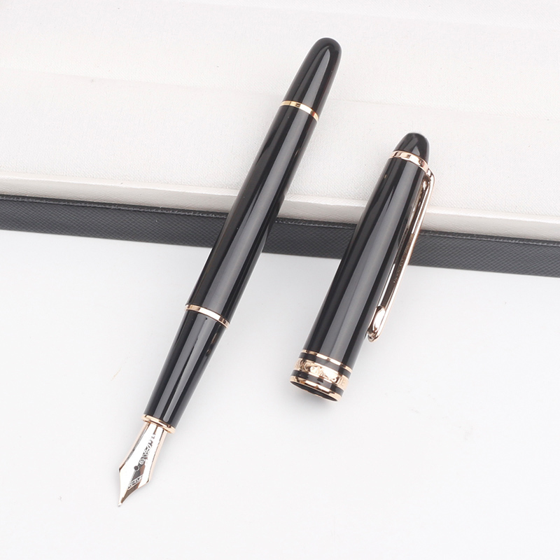 Luksus mon sort harpiks kuglepen business blance rullekuglepenne bedste mb fyldepenne til skrivning: Guld-springepen