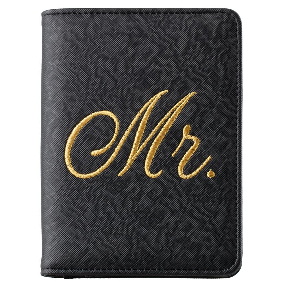 Elskere stil mr mrs rfid blokerende pas cover pung unisex læder kreditkortholder rejse pas beskyttelse etui