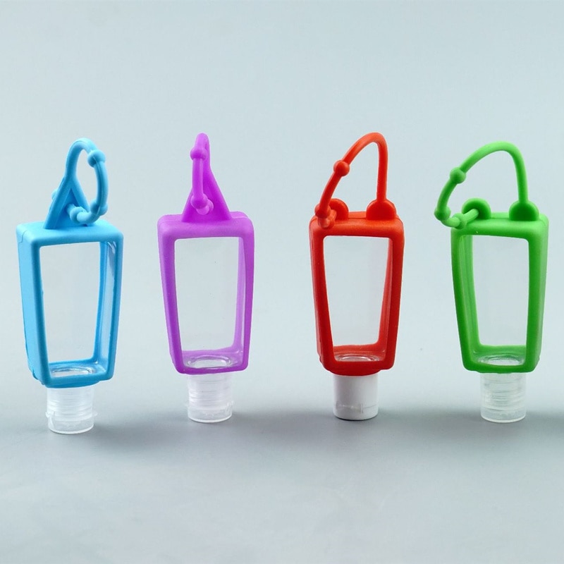 30ml Mini Hand Sanitizer Holder With Refillable Bottle Travel Portable Safe Gel Holder Hangable Liquid Soap Dispenser Containers
