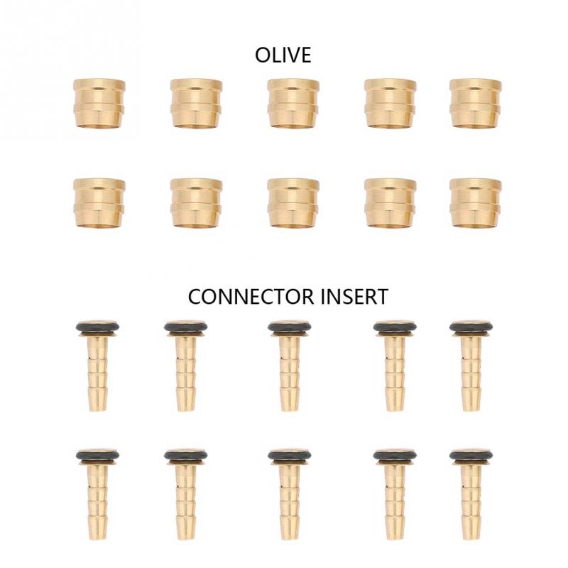 10 Set Bike Hydraulic Disc Brake Hose Olive Connector Insert Copper Bicycle Brake Hose Insert for Tektro Replacement Parts