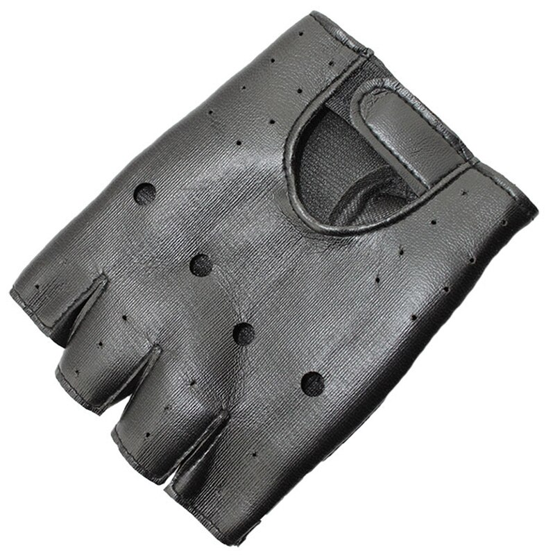 Guantes sin dedos, aspecto de cuero, con tachuelas, Punk Rock negro, Guay, Unisex
