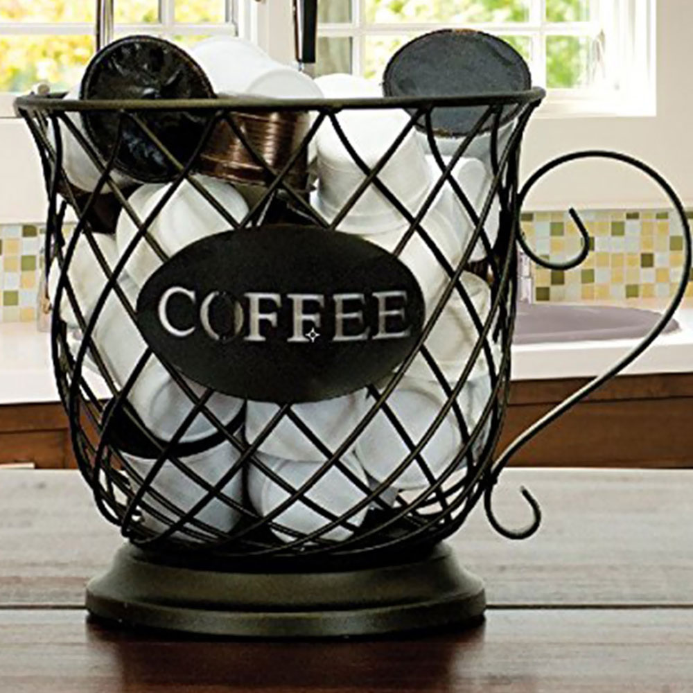 Koffie Cup Mand Universele Koffie Capsule Opslag Mand Vintage Koffie Pod Organisator Houder Zwart Voor Home Cafe Hotel