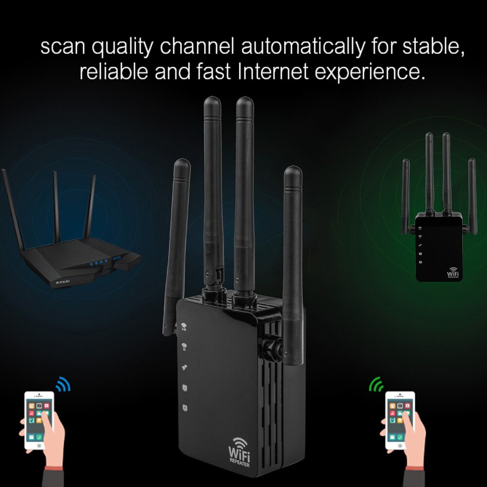 Draadloze wifi-repeater handig praktisch gebruiksvriendelijk 1200 mbps signaalversterker 4 antenne wifi-bereikvergroter