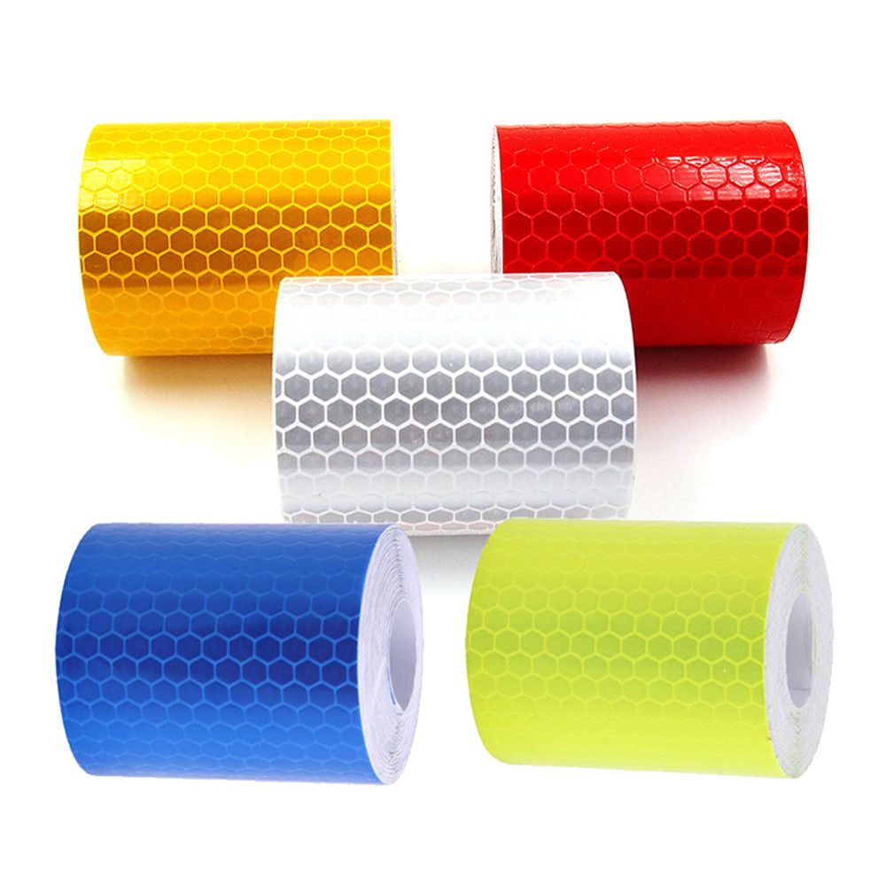 Pegatina duradera para decoración de coche, pegatina reflectante de advertencia de seguridad para bicicleta, cinta protectora, rollo de tira
