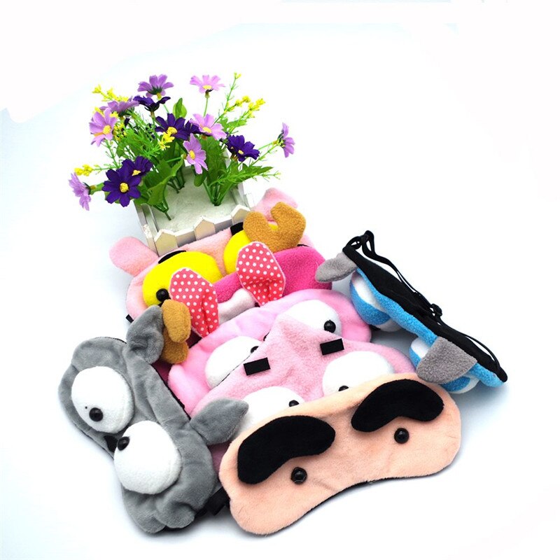 1 Pcs Cartoon Animals Shape Sleeping Eye Mask Soft Plush Travel Sleeping Blindfold Durable Eyepatch Travel Accessories